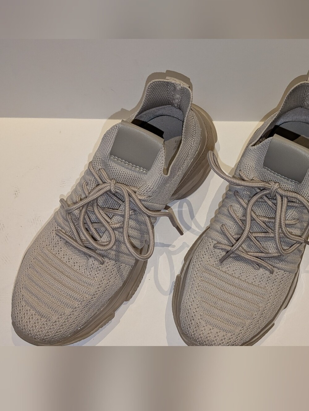 Women's Lightweight Knit Athletic Sneakers in Taupe